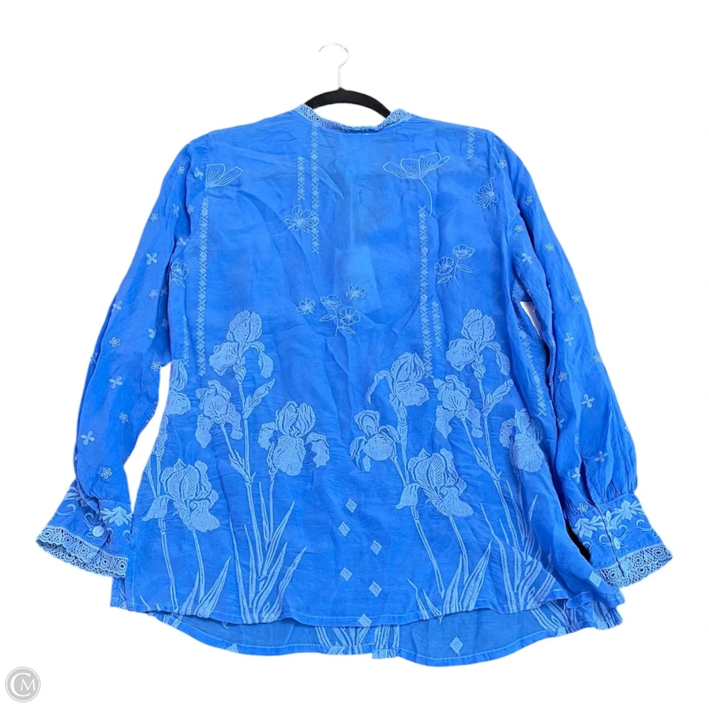 Top Long Sleeve Designer By Johnny Was In Blue, Size: M