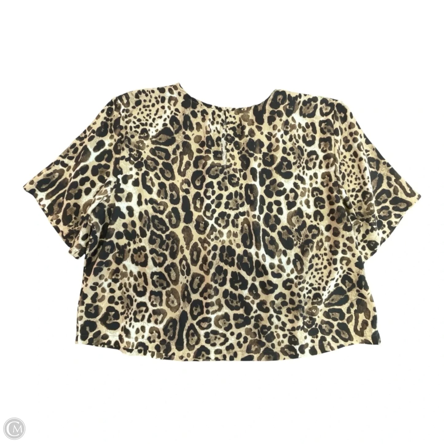Top Short Sleeve By Express In Animal Print, Size: L