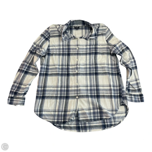 Top Long Sleeve By Gap In Plaid Pattern, Size: L