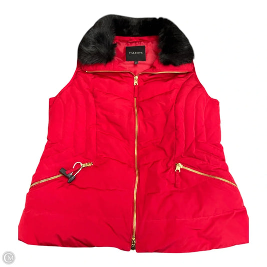 Vest Puffer & Quilted By Talbots In Red, Size: L