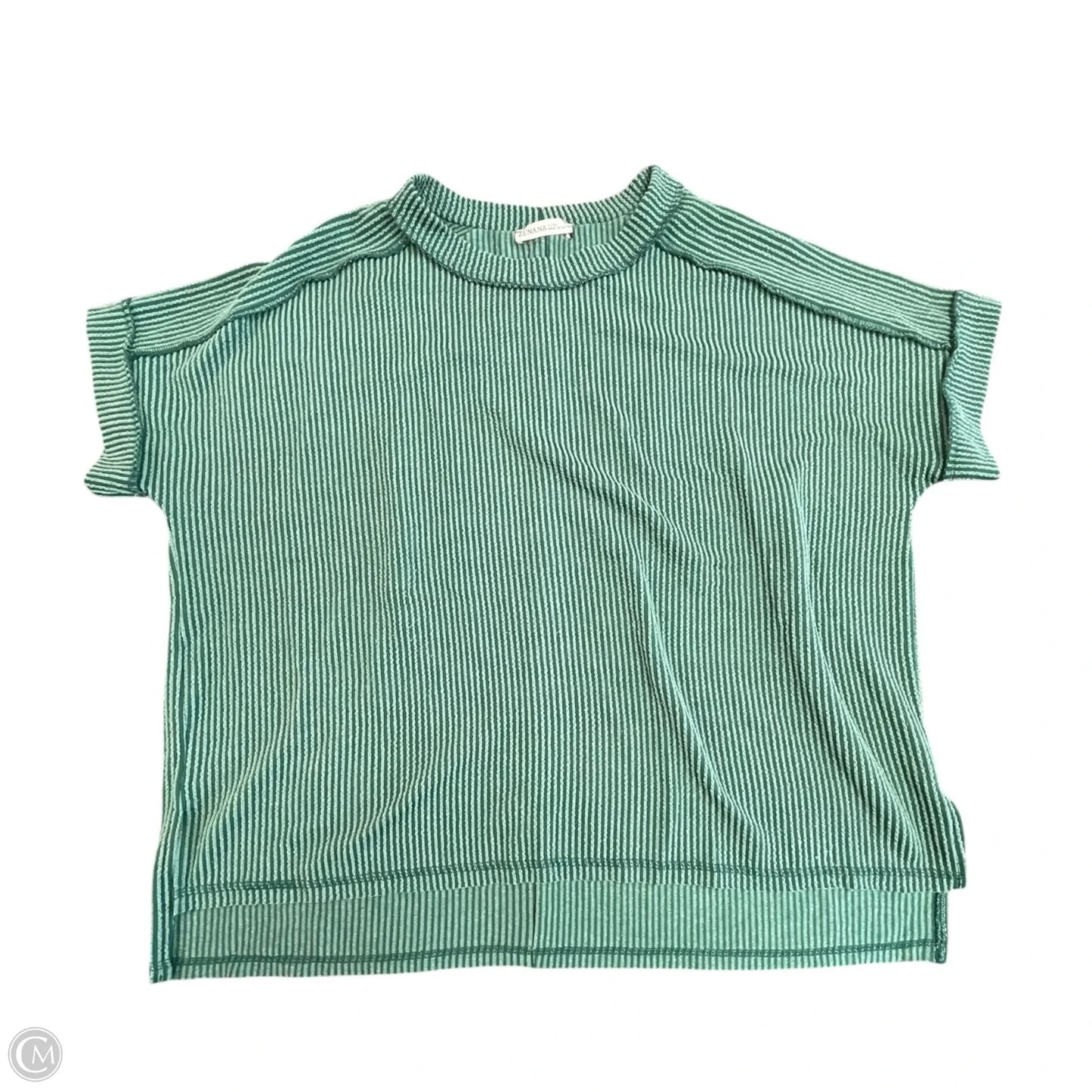 Top Short Sleeve By Zenana In Green, Size: L