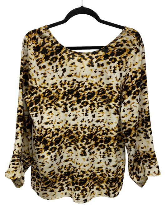 Blouse Long Sleeve By Rose And Olive In Animal Print, Size: M