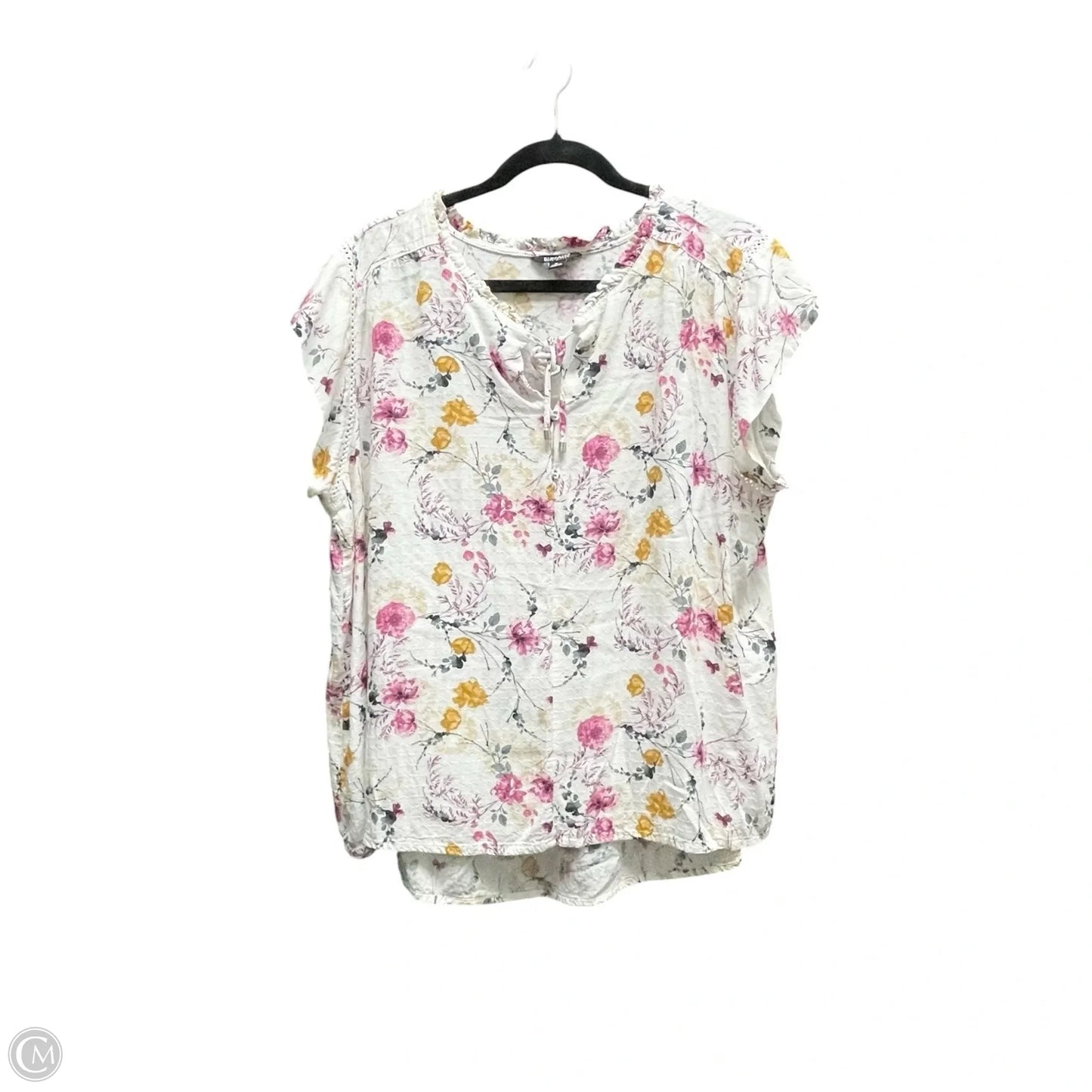 Blouse Short Sleeve By Buffalo David Bitton In Floral Print, Size: Xl