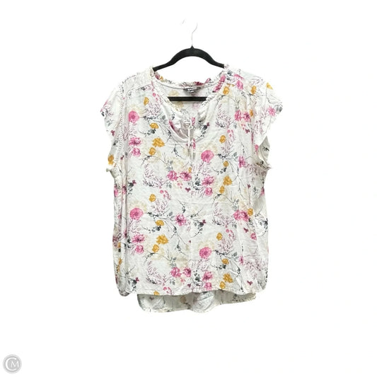 Blouse Short Sleeve By Buffalo David Bitton In Floral Print, Size: Xl
