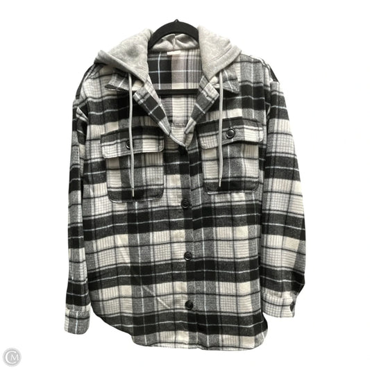 Jacket Shirt By No Boundaries In Plaid Pattern, Size: M
