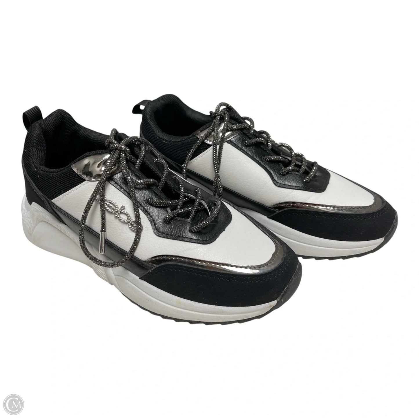 Shoes Sneakers By Bebe In Black & White, Size: 7.5
