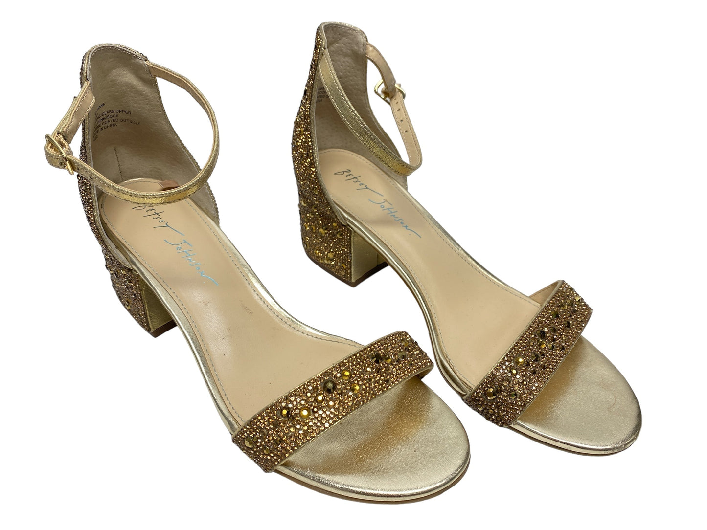 Shoes Heels Block By Betsey Johnson In Gold, Size: 8.5