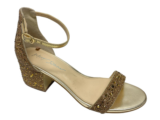 Shoes Heels Block By Betsey Johnson In Gold, Size: 8.5