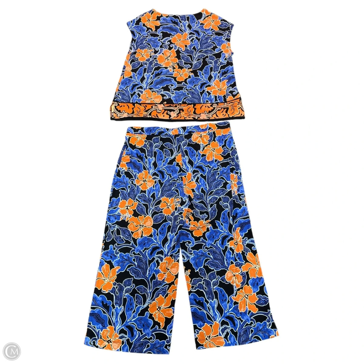 Pants Set 2pc By Chicos In Black & Blue, Size: Xl