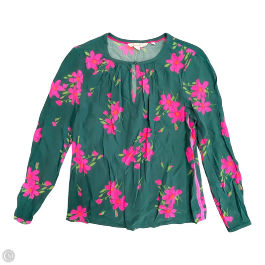 Top Long Sleeve By Boden In Green & Pink, Size: S