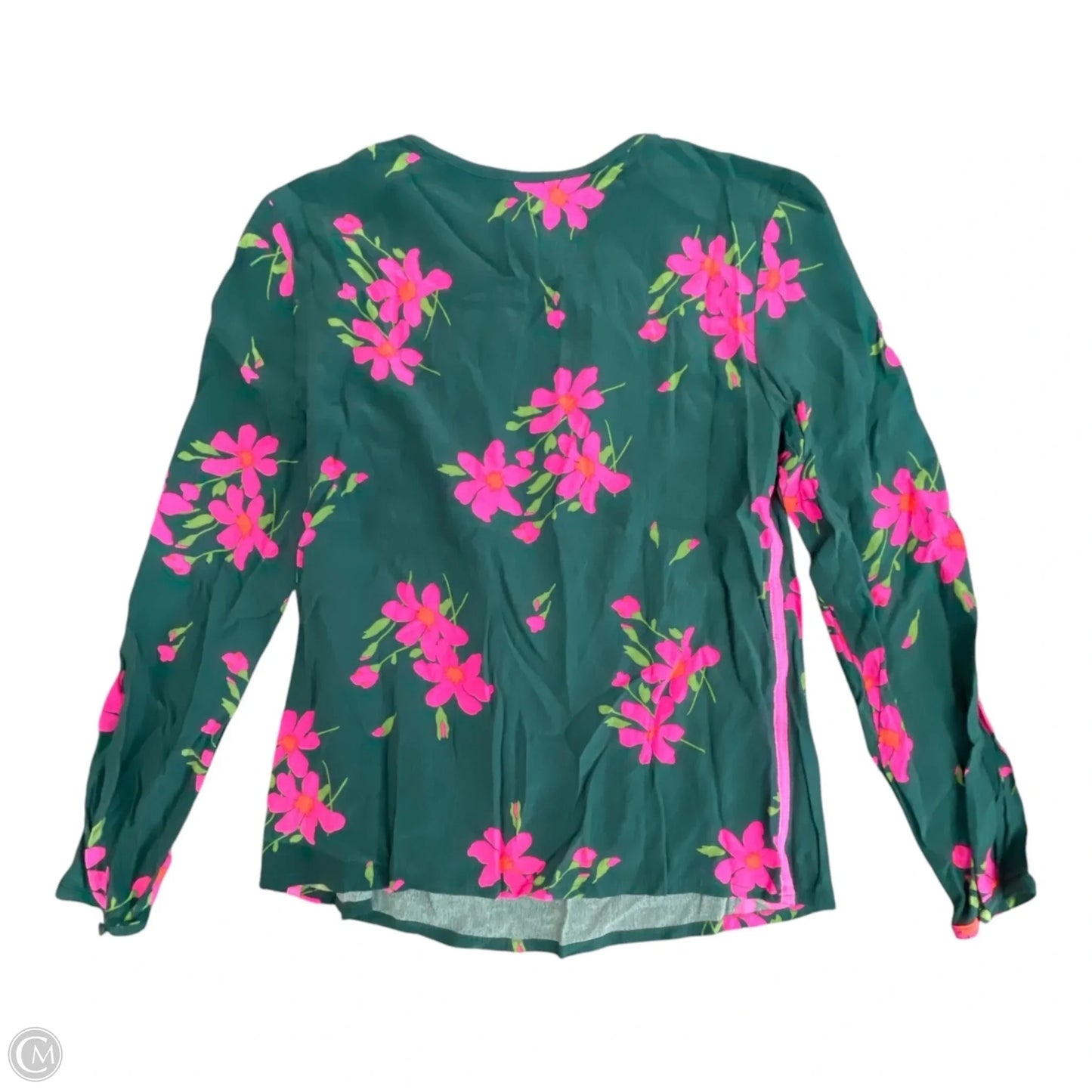 Top Long Sleeve By Boden In Green & Pink, Size: S