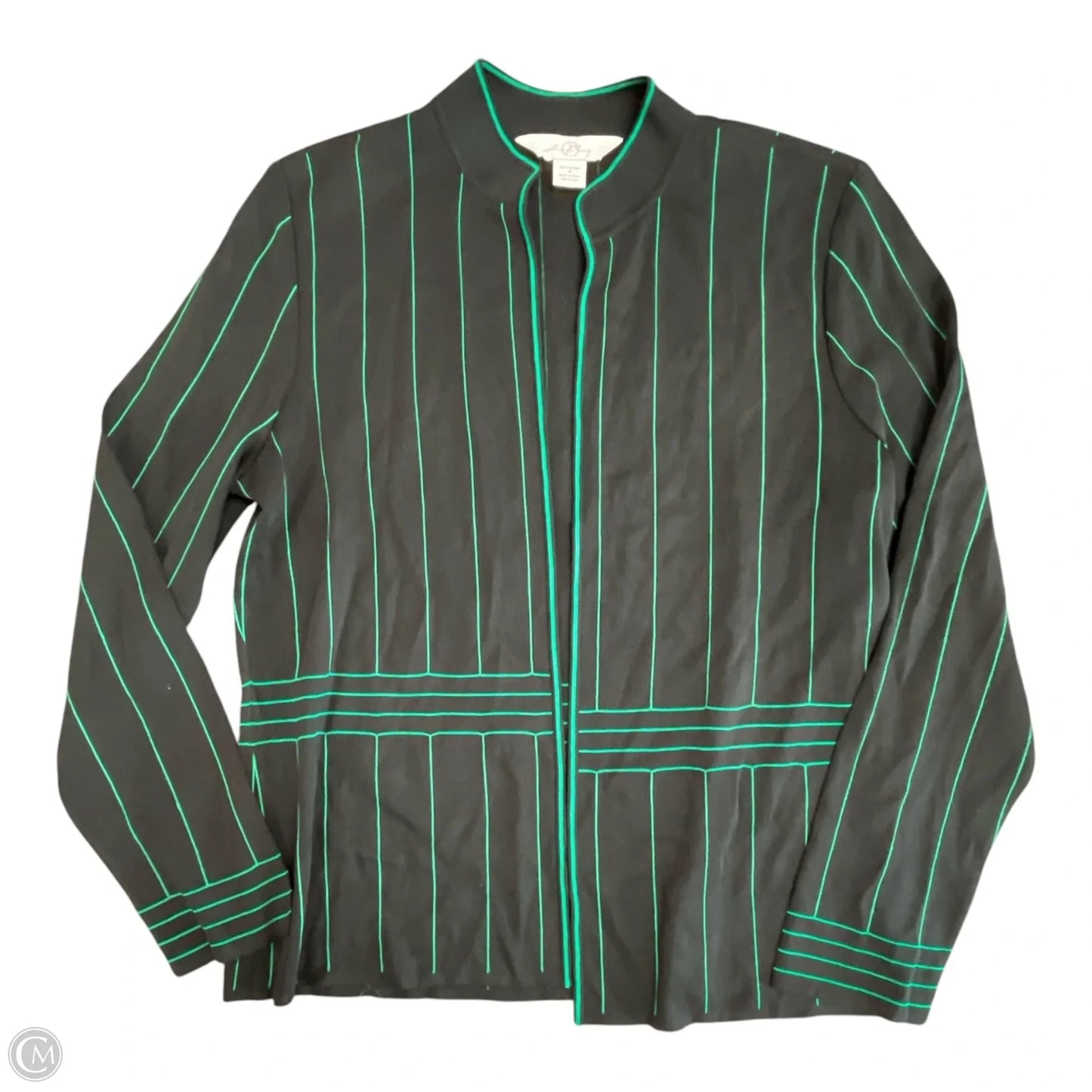 Cardigan By Ming Wang In Black & Green, Size: M
