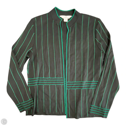 Cardigan By Ming Wang In Black & Green, Size: M