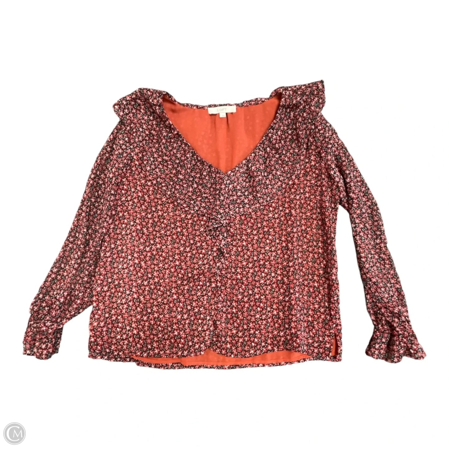 Top Long Sleeve By Loft In Floral Print, Size: L