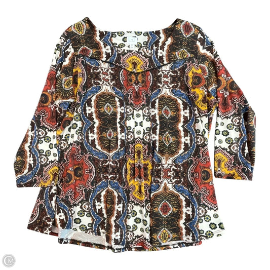 Top 3/4 Sleeve By Dressbarn In Multi-colored, Size: 2x