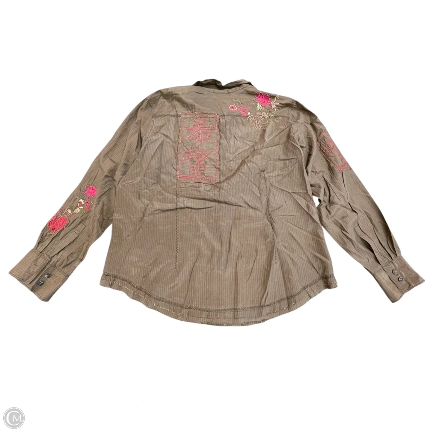 Top Long Sleeve By Chicos In Brown, Size: Xl