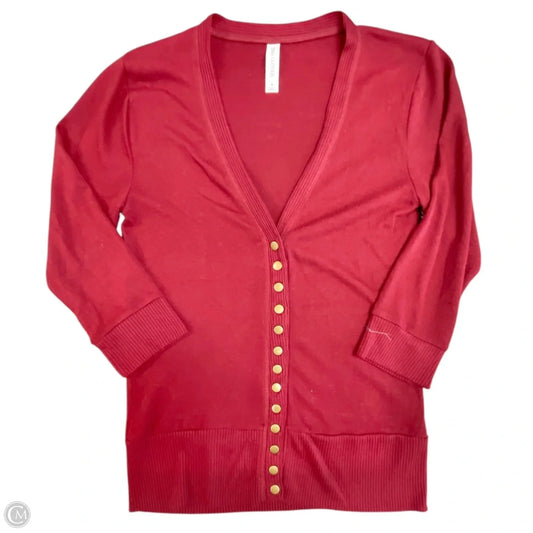 Cardigan By Zenana Outfitters In Maroon, Size: M
