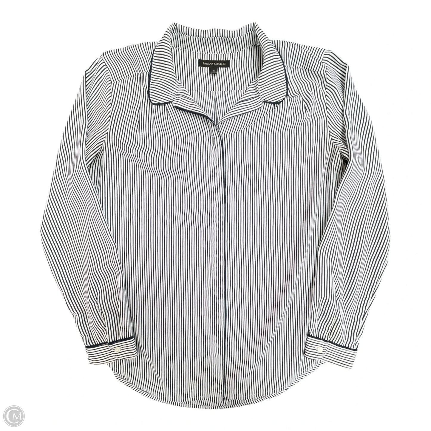 Top Long Sleeve By Banana Republic In Striped Pattern, Size: S
