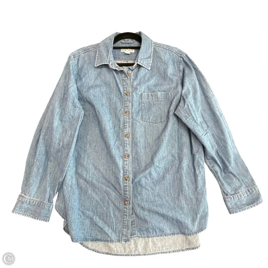Top Long Sleeve By Ava & Viv In Blue, Size: Xl