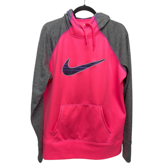 Athletic Sweatshirt Hoodie By Nike In Pink, Size: Xl