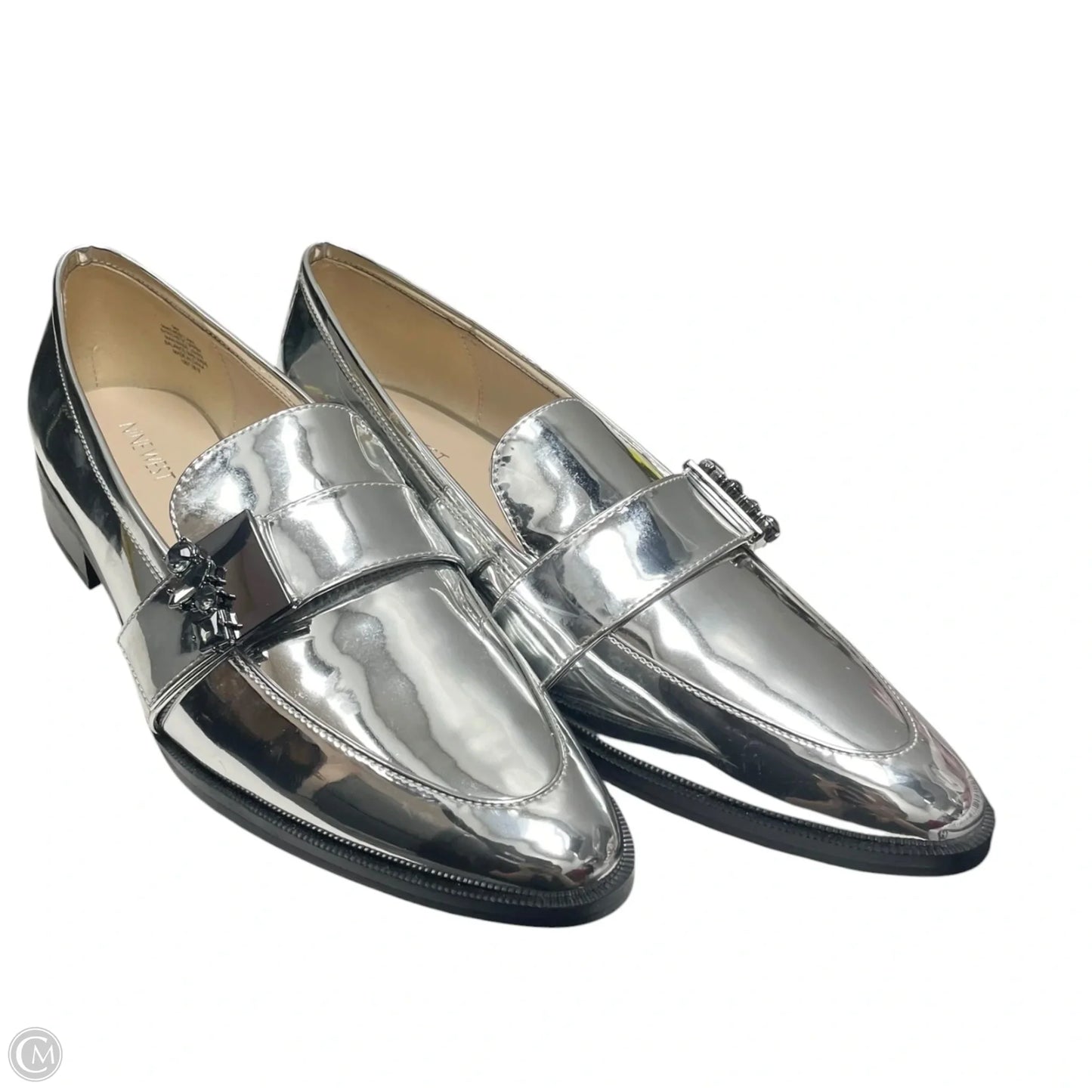 Shoes Flats By Nine West In Silver, Size: 9