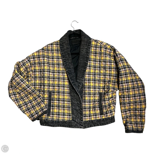 Jacket Denim By Blanknyc In Plaid Pattern, Size: L