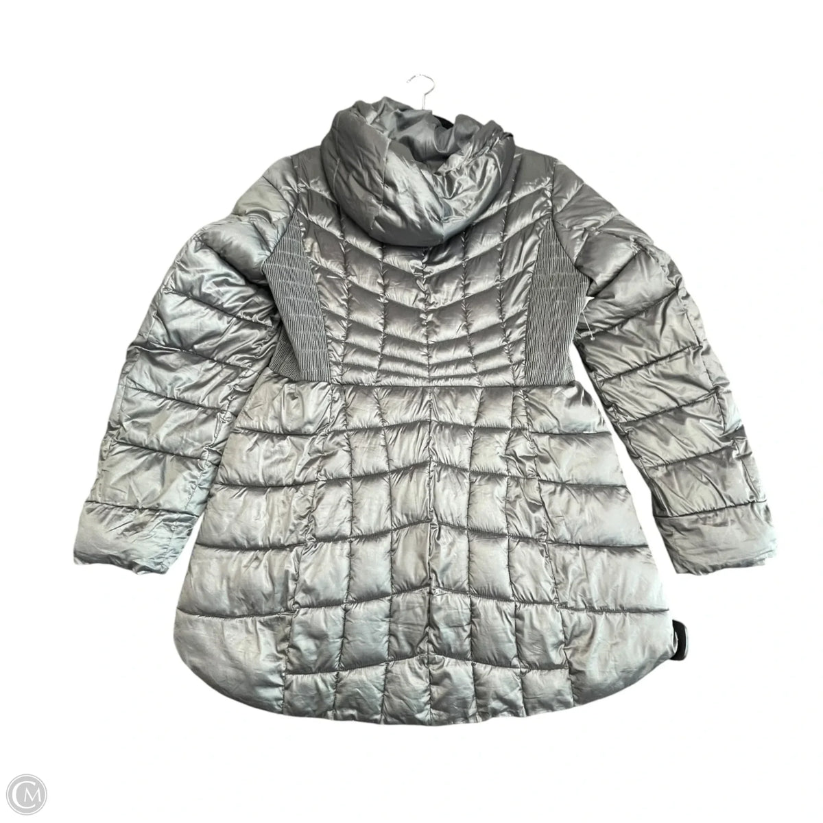 Coat Puffer & Quilted By Bernardo In Silver, Size: L