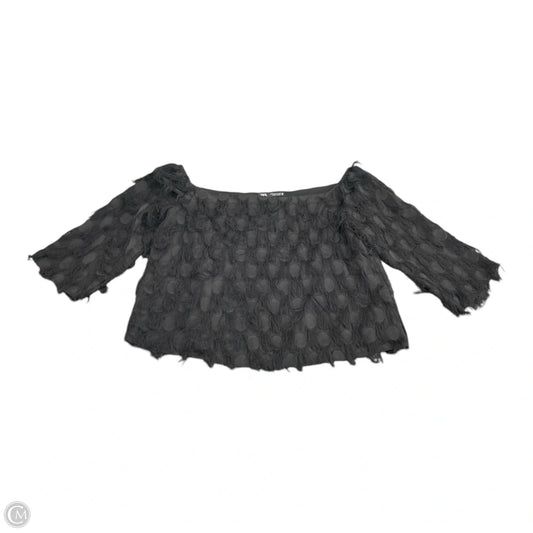 Top 3/4 Sleeve By Zara In Black, Size: M