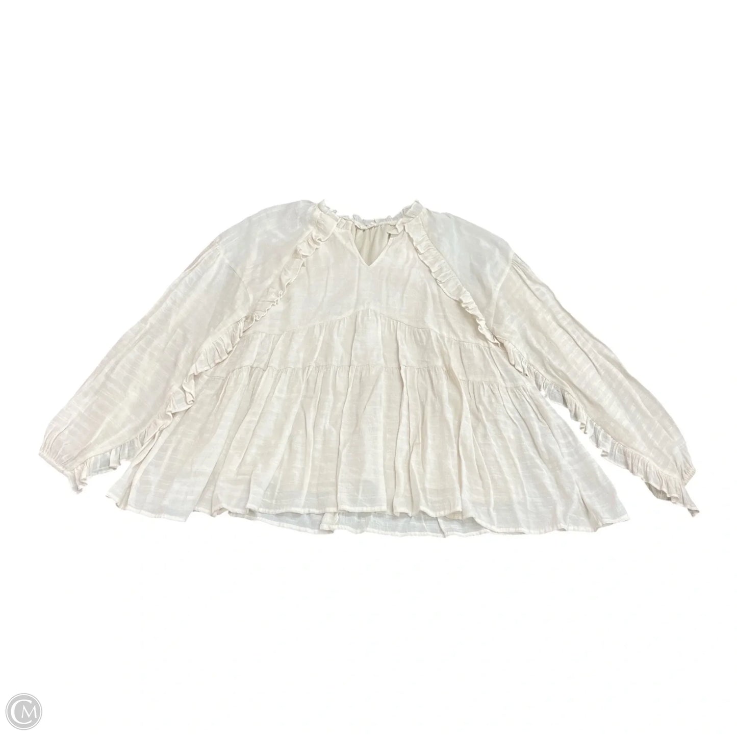 Top Long Sleeve By Entro In Cream, Size: M