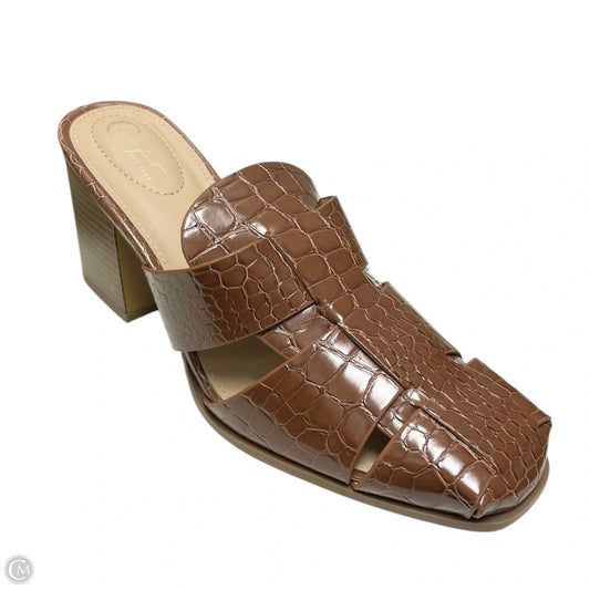 Shoes Heels Block By Cato In Brown, Size: 8.5
