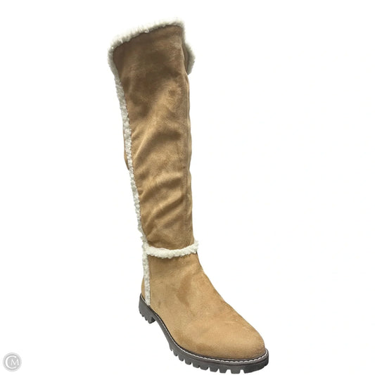 Boots Knee Heels By Cato In Tan, Size: 9