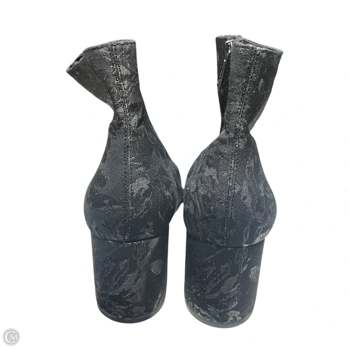 Boots Ankle Heels By Jessica Simpson In Black & Silver, Size: 8.5