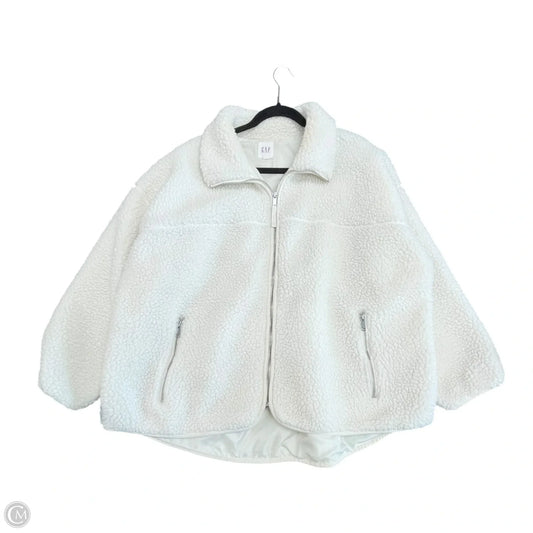Jacket Fleece By Gap In White, Size: Xl