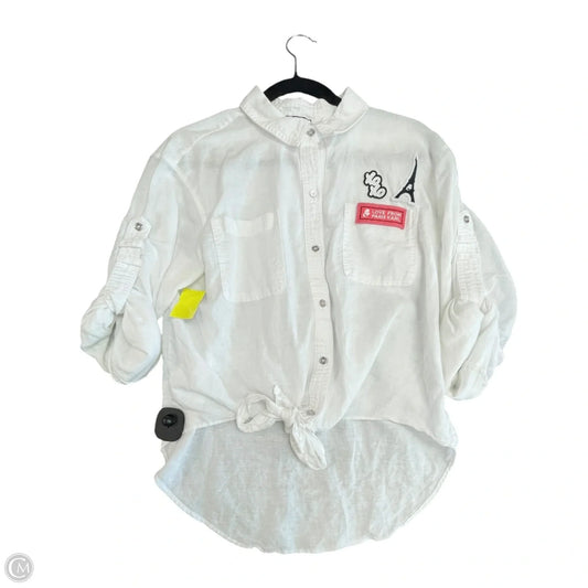 Top Long Sleeve Designer By Karl Lagerfeld In White, Size: S