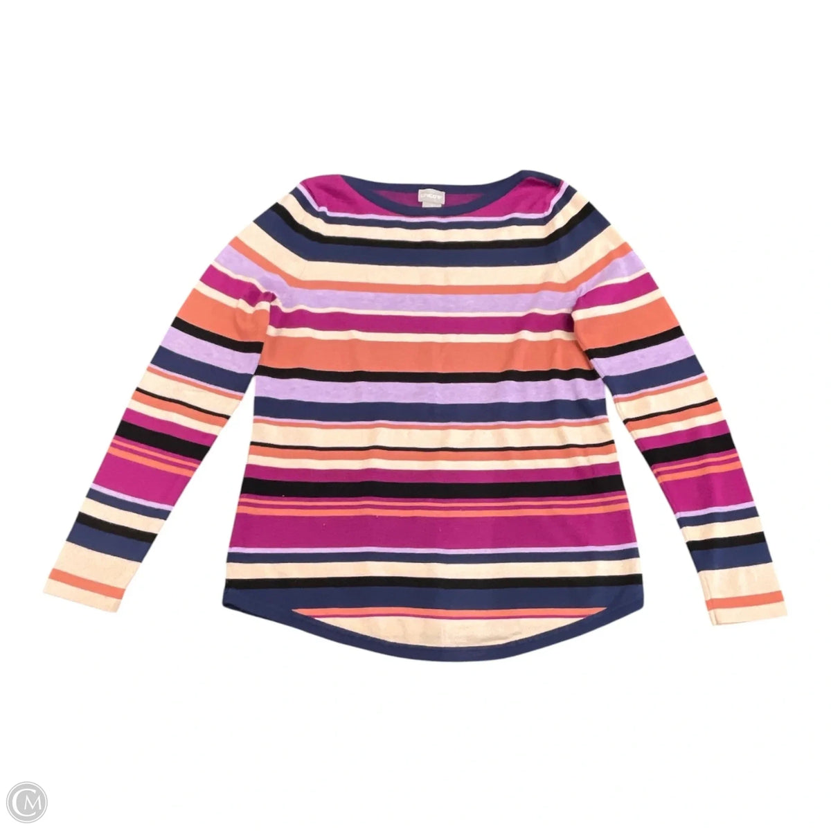 Sweater By Chicos In Striped Pattern, Size: S