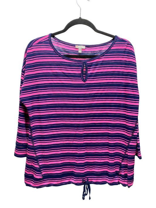 Top 3/4 Sleeve By Talbots In Striped Pattern, Size: L