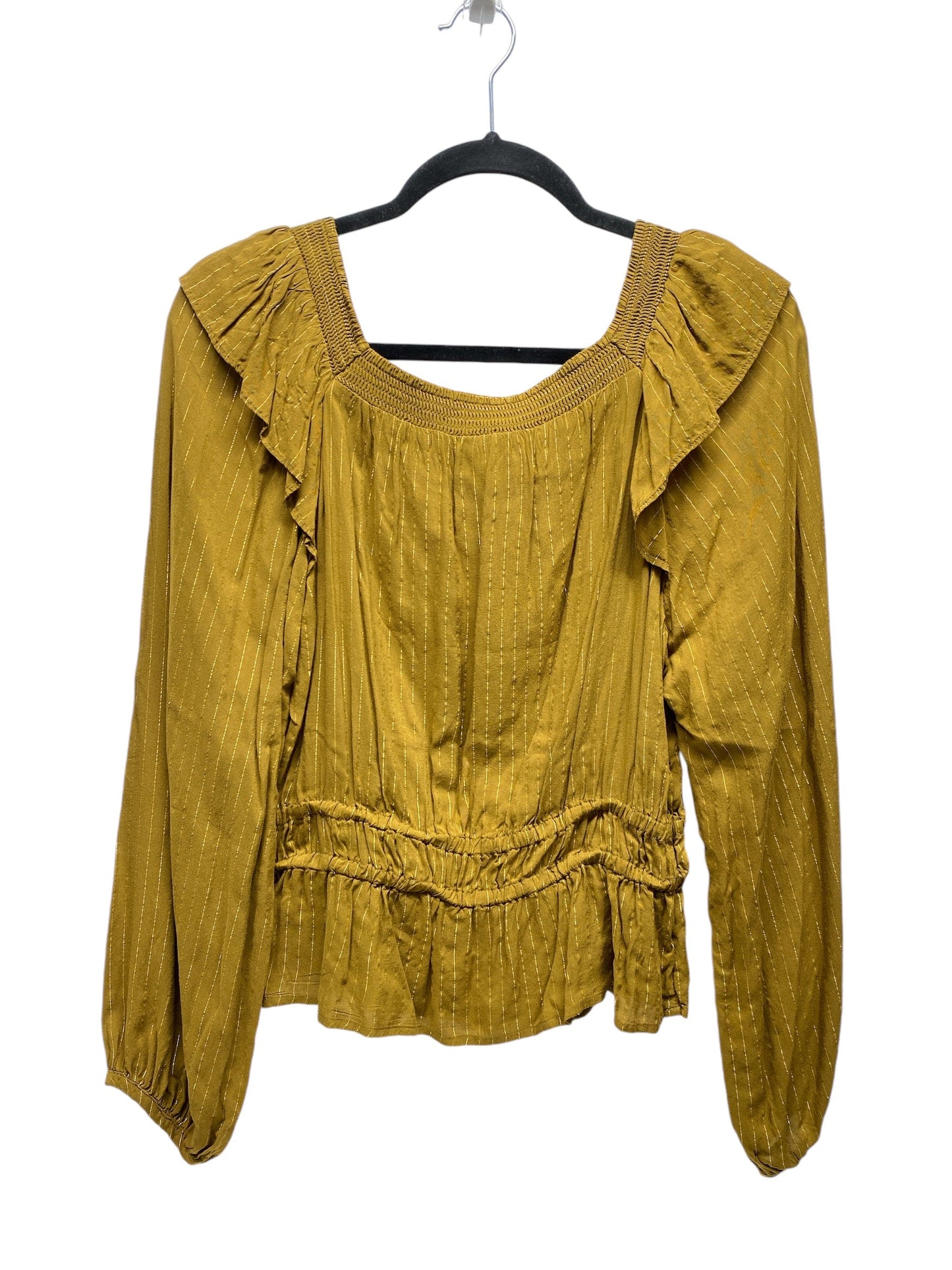 Top Long Sleeve By Universal Thread In Gold, Size: S