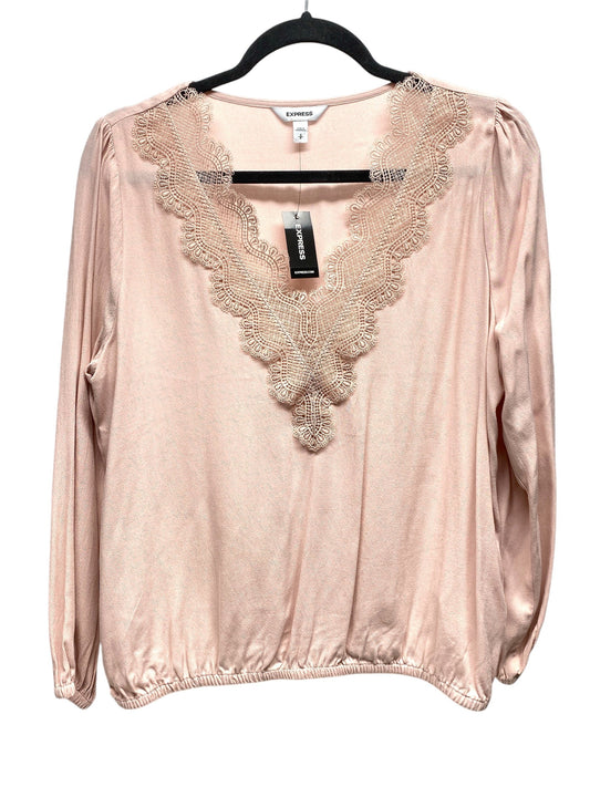 Top Long Sleeve By Express In Pink, Size: S