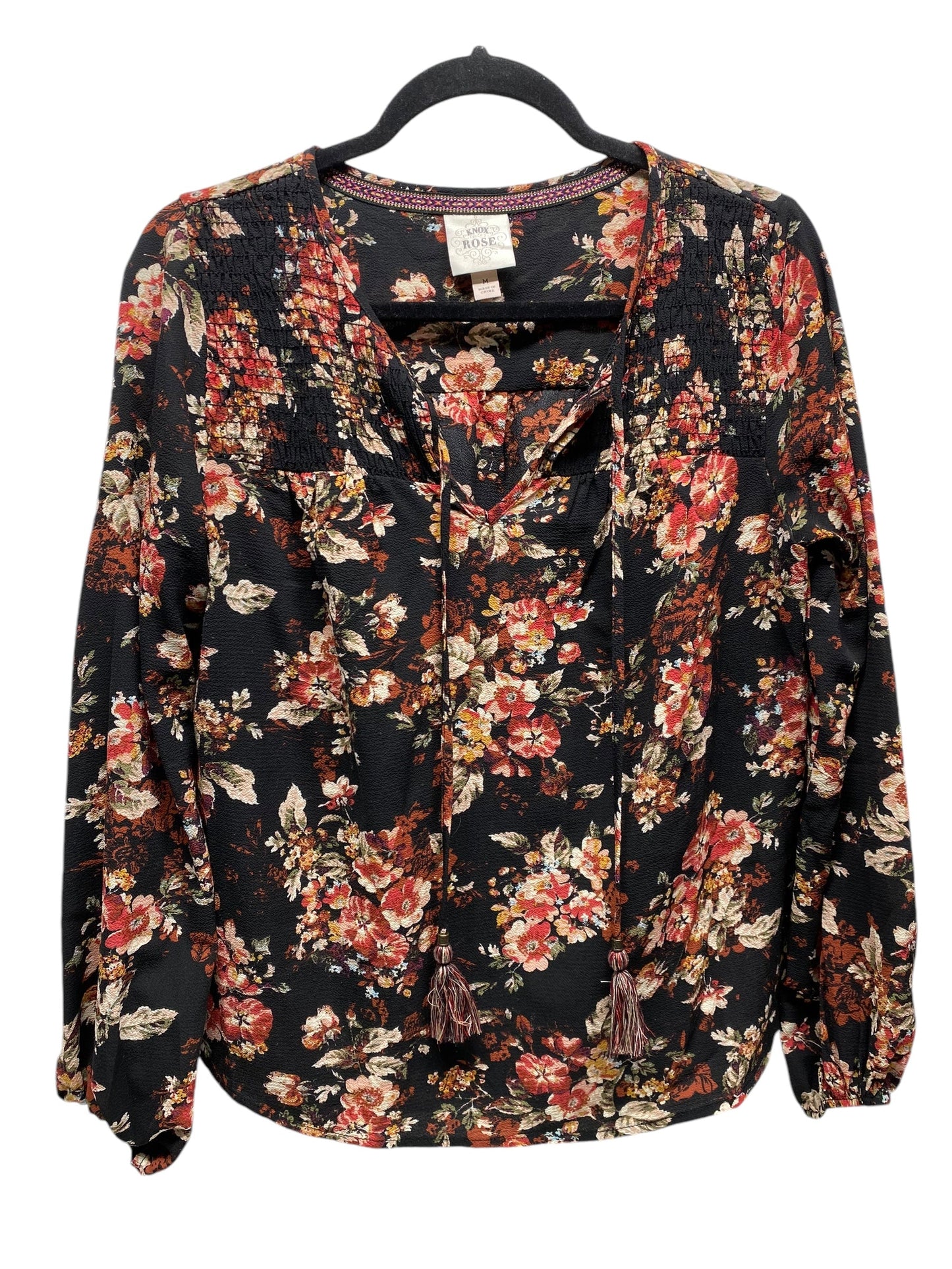 Top Long Sleeve By Knox Rose In Multi-colored, Size: M