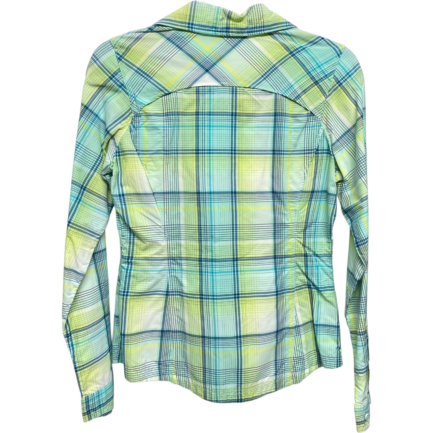 Athletic Top Long Sleeve Collar By Columbia In Plaid Pattern, Size: Xs