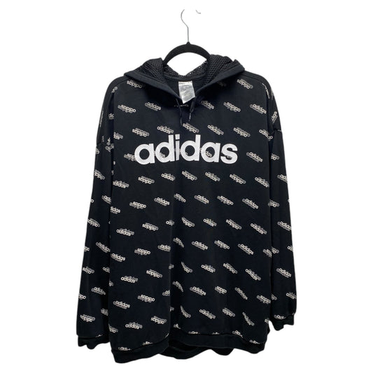 Sweatshirt Hoodie By Adidas In Black & White, Size: 2x