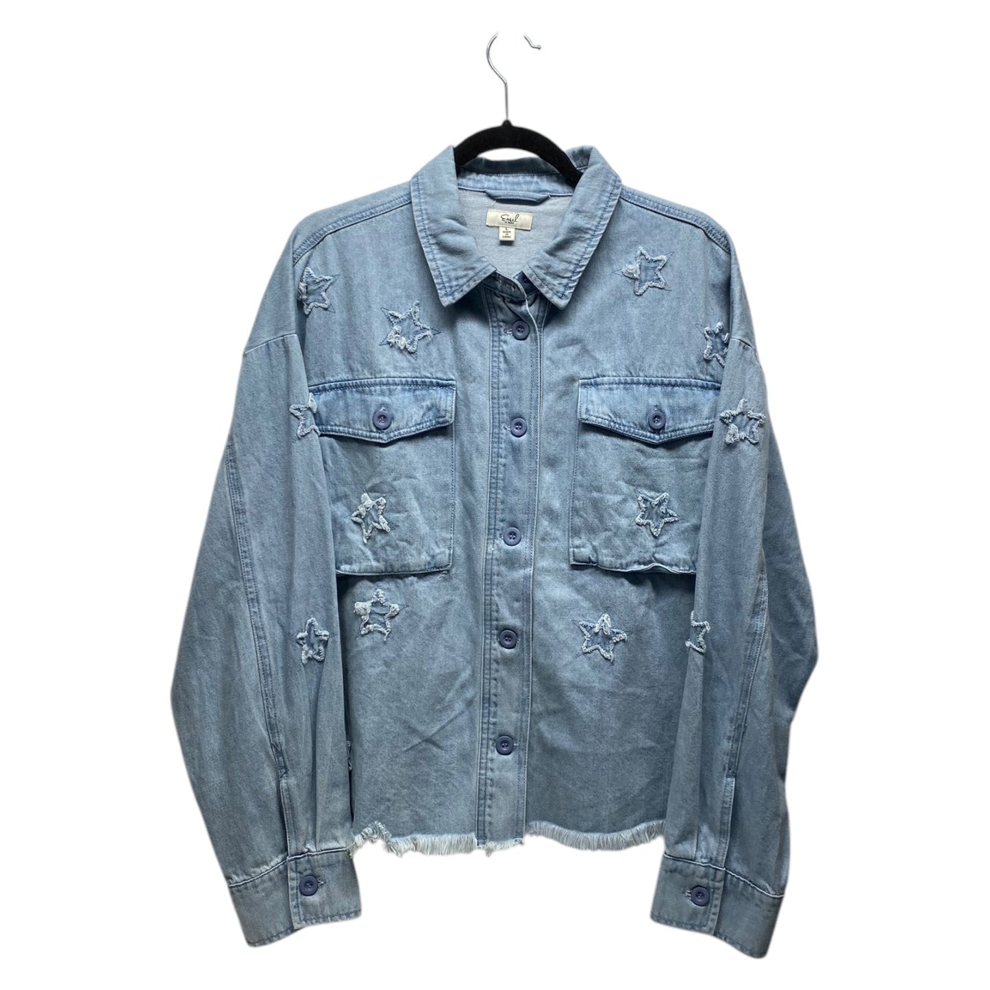 Jacket Denim By Easel In Blue Denim, Size: L