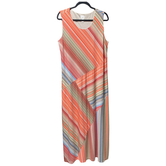 Dress Casual Maxi By Chicos In Coral, Size: Xl