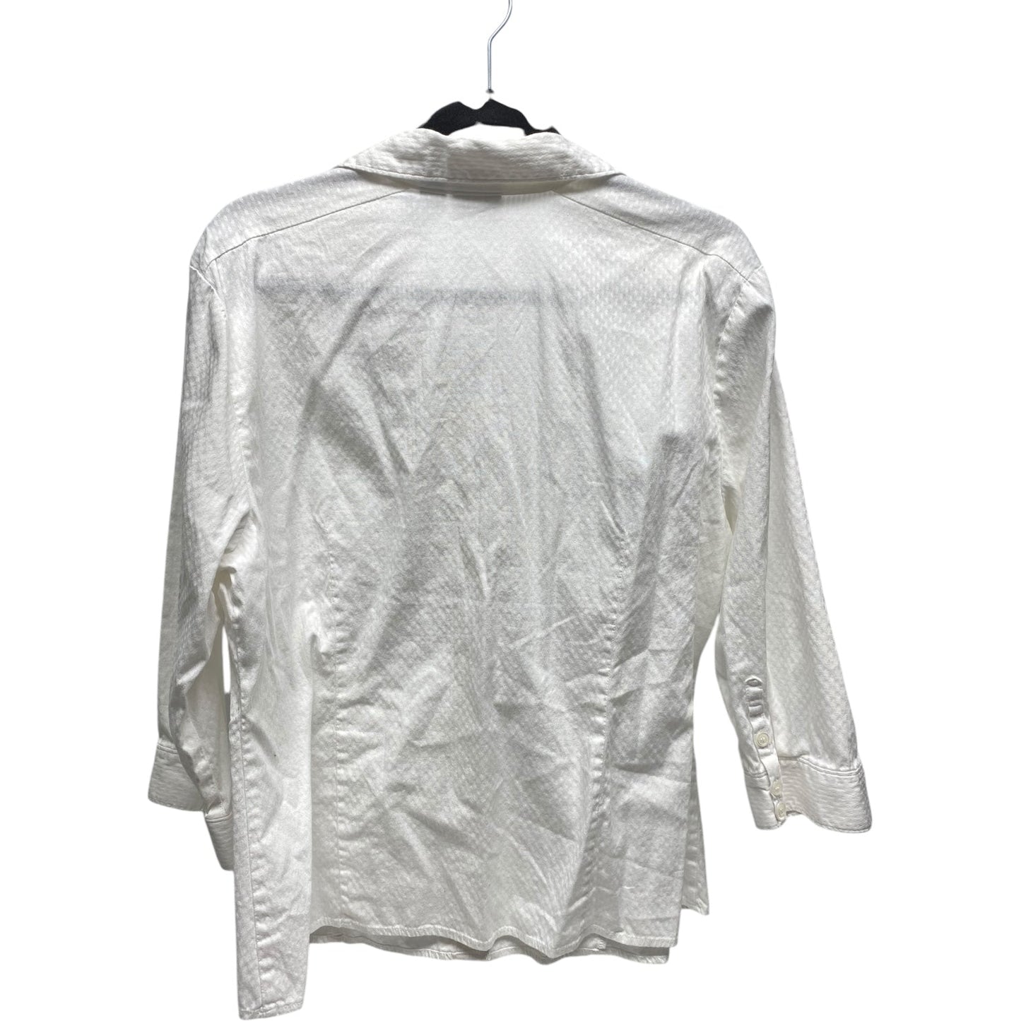 Top 3/4 Sleeve By Chicos In White, Size: Xl