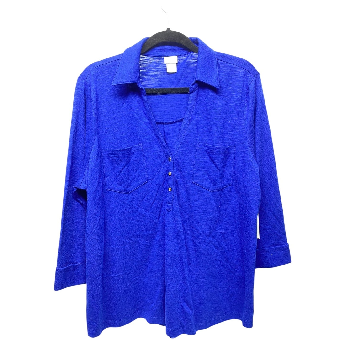 Top 3/4 Sleeve By Chicos In Blue, Size: Xl