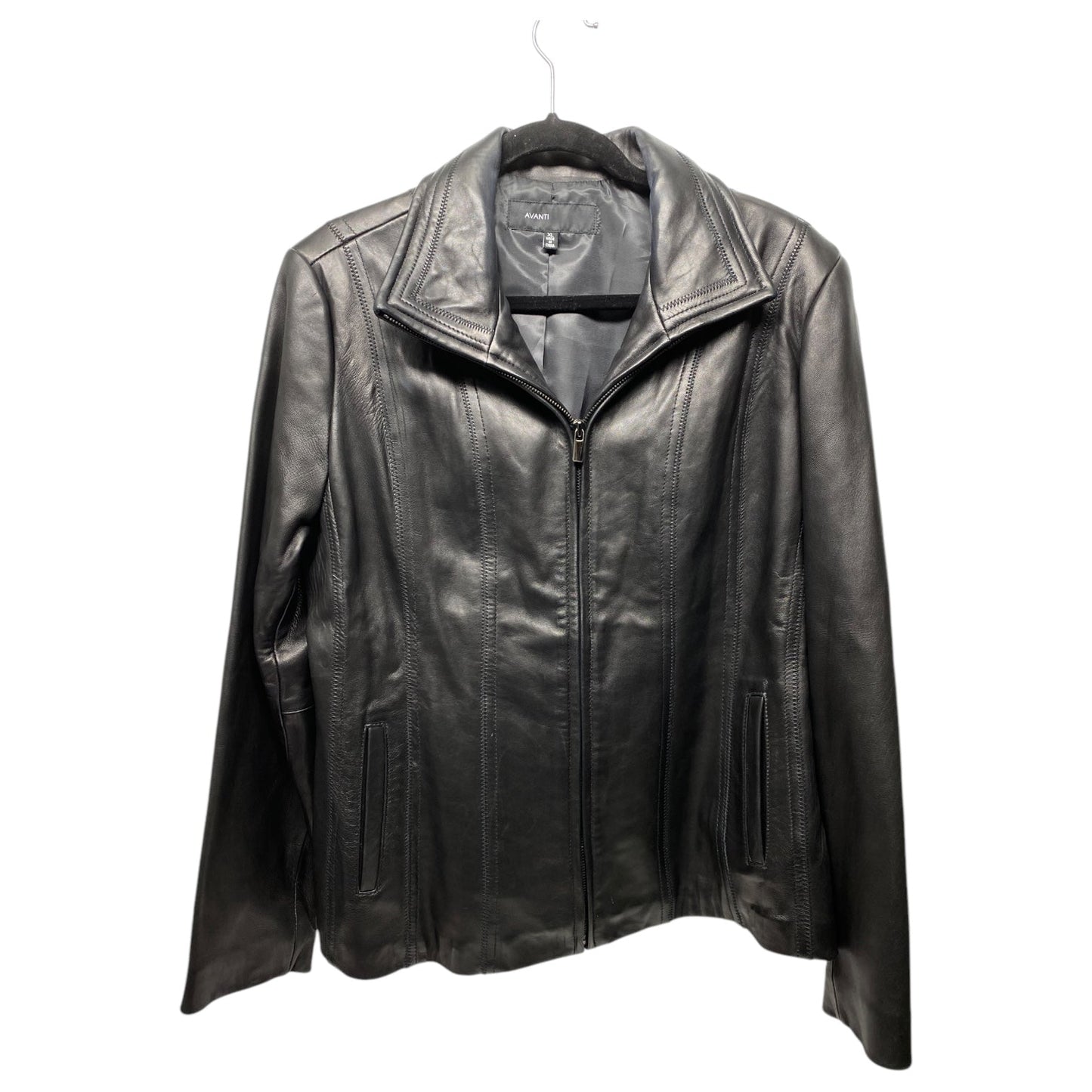 Jacket Leather By Clothes Mentor In Black, Size: Xl