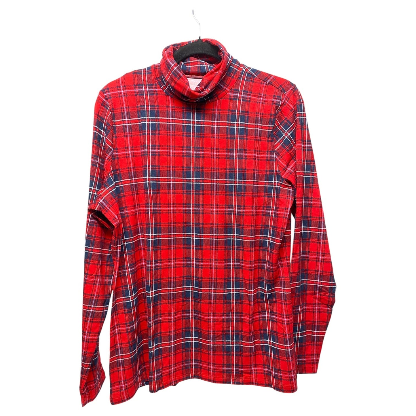 Top Long Sleeve By Lands End In Plaid Pattern, Size: L