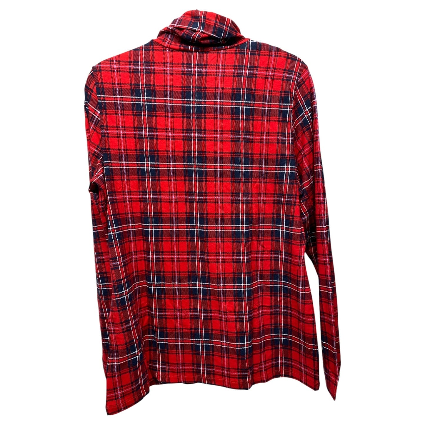 Top Long Sleeve By Lands End In Plaid Pattern, Size: L