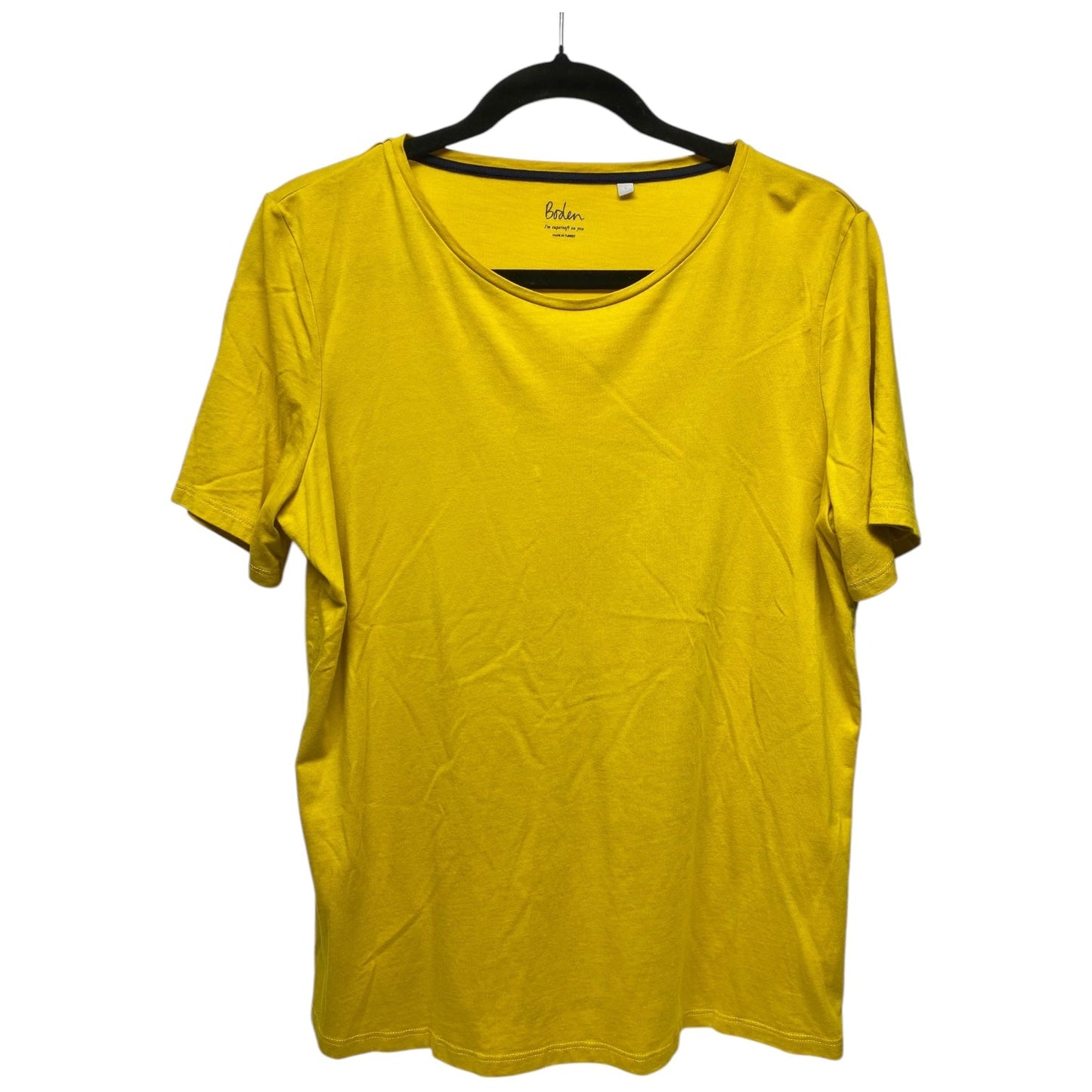 Top Short Sleeve By Boden In Yellow, Size: L