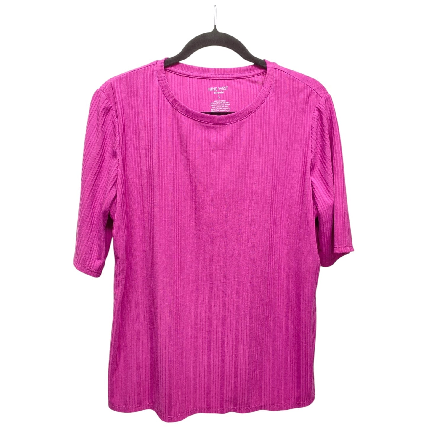 Top Short Sleeve By Nine West In Pink, Size: L